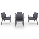 vidaXL 5 Piece Garden Lounge Set with Cushion Solid Acacia Wood Gray