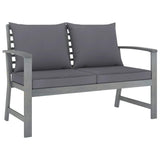 vidaXL 5 Piece Garden Lounge Set with Cushion Solid Acacia Wood Gray