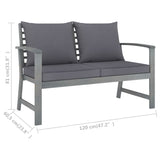 vidaXL 5 Piece Garden Lounge Set with Cushion Solid Acacia Wood Gray