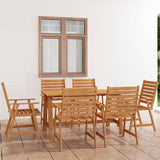 vidaXL Solid Acacia Wood Patio Dining Set 5/7 Piece Garden Dinner Seating Yard