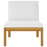 vidaXL 7 Piece Patio Lounge Set with Cushions Cream Solid Acacia Wood
