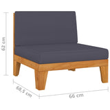 vidaXL 3-teiliges Terrassen-Lounge-Set mit Kissen Massives Akazienholz