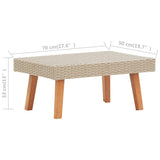 vidaXL 4-teiliges Terrassen-Lounge-Set mit Kissen Poly Rattan Beige