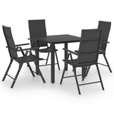 vidaXL Patio Dining Set Black Outdoor Garden Chair 3/5/7/9 Piece Multi Sizes