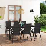 vidaXL Patio Dining Set Black Outdoor Garden Chair 3/5/7/9 Piece Multi Sizes