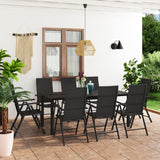 vidaXL Patio Dining Set Black Outdoor Garden Chair 3/5/7/9 Piece Multi Sizes