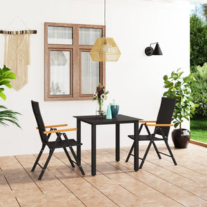 vidaXL Patio Dining Set Black and Brown Furniture 3/5/7/9 Piece Multi Sizes