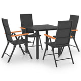 vidaXL Patio Dining Set Black and Brown Furniture 3/5/7/9 Piece Multi Sizes