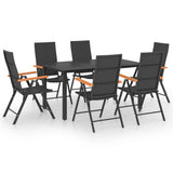 vidaXL Patio Dining Set Black and Brown Furniture 3/5/7/9 Piece Multi Sizes