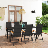 vidaXL Patio Dining Set Black and Brown Furniture 3/5/7/9 Piece Multi Sizes