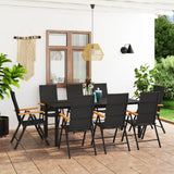 vidaXL Patio Dining Set Black and Brown Furniture 3/5/7/9 Piece Multi Sizes