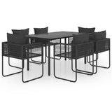 vidaXL Garten-Essgruppe 5/7/9-teilig PVC Rattan Terrasse Balkon Abendessen