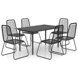 vidaXL Garten-Essgruppe 3/5/7/9-teilig PVC-Rattan-Terrasse, mehrere Tischgrößen