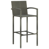 vidaXL 5 Piece Patio Bar Set with Armrest Poly Rattan Gray