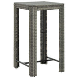 vidaXL 5 Piece Patio Bar Set with Armrest Poly Rattan Gray