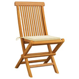 vidaXL 4x Solid Teak Wood Garden Chair with Multi Color Cushions Lounge Seat