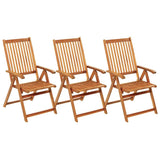 vidaXL 3/6x Acacia Wood Folding Garden Chairs w/Cushions Patio Multi Colors