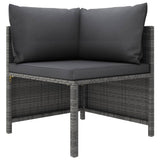 vidaXL 7 Piece Patio Lounge Set with Cushions Poly Rattan Gray