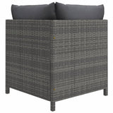 vidaXL 7-teiliges Terrassen-Lounge-Set mit Kissen Poly Rattan Grau