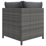 vidaXL 8-teiliges Terrassen-Lounge-Set mit Kissen Poly Rattan Grau