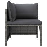 vidaXL 10-teiliges Terrassen-Lounge-Set mit Kissen Poly Rattan Grau