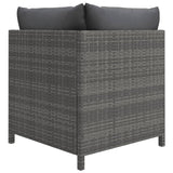 vidaXL 10-teiliges Terrassen-Lounge-Set mit Kissen Poly Rattan Grau