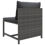 vidaXL 12-teiliges Terrassen-Lounge-Set mit Kissen Poly Rattan Grau