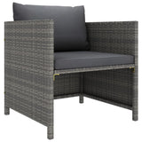 vidaXL 12-teiliges Terrassen-Lounge-Set mit Kissen Poly Rattan Grau