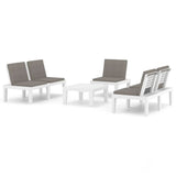 vidaXL Садовий набір для відпочинку з подушками, пластикове сидіння з 4 предметів, сірий/білий