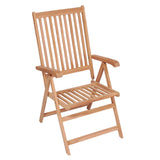 vidaXL 1/2x Solid Teak Wood Reclining Garden Chair Outdoor Dining Chair Seat