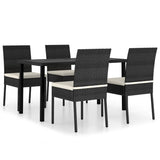 vidaXL Garden Dining Set 5/7 Piece Poly RattanOutdoor Dinner Seat Black/Gray