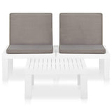 vidaXL Patio Lounge Set with Cushions Plastic Seat Sofa 2/4/6 Piece Gray/White