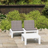 vidaXL Patio Lounge Set with Cushions Plastic Seat Sofa 2/4/6 Piece Gray/White