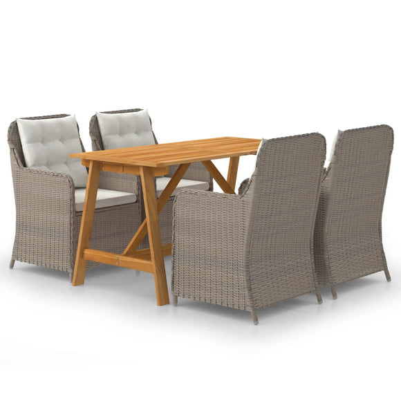 vidaXL 5 Piece Patio Dining Set Brown