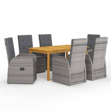 vidaXL Garden Dining Set Outdoor Dinner Table Chair 5/7 Pieces Gray/Black