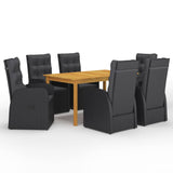vidaXL Garden Dining Set Outdoor Dinner Table Chair 5/7 Pieces Gray/Black