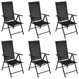 vidaXL Terrassen-Essgruppe Aluminium Schwarz Sitz 7/9-teilig 59,1"/74,8" Tischlänge