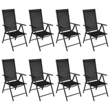 vidaXL Terrassen-Essgruppe Aluminium Schwarz Sitz 7/9-teilig 59,1"/74,8" Tischlänge