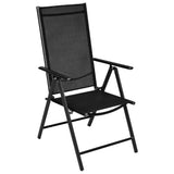 vidaXL Terrassen-Essgruppe Aluminium Schwarz Sitz 7/9-teilig 59,1"/74,8" Tischlänge