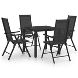 vidaXL Patio Dining Set Aluminum Black Garden Outdoor Seating 5/7/9 Piece