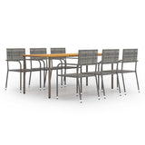 vidaXL Patio Dining Set Poly Rattan Seat Furniture 7/9 Piece Anthracite/Black