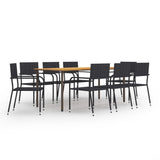 vidaXL Patio Dining Set Poly Rattan Seat Furniture 7/9 Piece Anthracite/Black