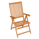 vidaXL 1/2x Solid Teak Wood Reclining Garden Chair Outdoor Dining Chair Seat