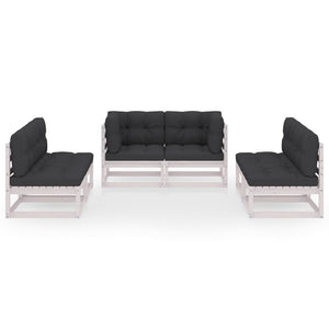 vidaXL 6-teiliges Terrassen-Lounge-Set mit Kissen Massives Kiefernholz