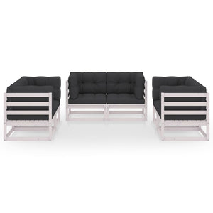 vidaXL 6-teiliges Terrassen-Lounge-Set mit Kissen Massives Kiefernholz