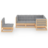 vidaXL 5-teiliges Terrassen-Lounge-Set mit Kissen Massives Kiefernholz