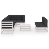 vidaXL 8-teiliges Terrassen-Lounge-Set mit Kissen Massives Kiefernholz