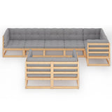 vidaXL 8-teiliges Terrassen-Lounge-Set mit Kissen Massives Kiefernholz