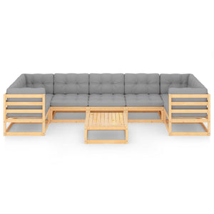 vidaXL 8-teiliges Terrassen-Lounge-Set mit Kissen Massives Kiefernholz