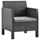 vidaXL 2-teiliges Terrassen-Lounge-Set mit Kissen PP Rattan Anthrazit